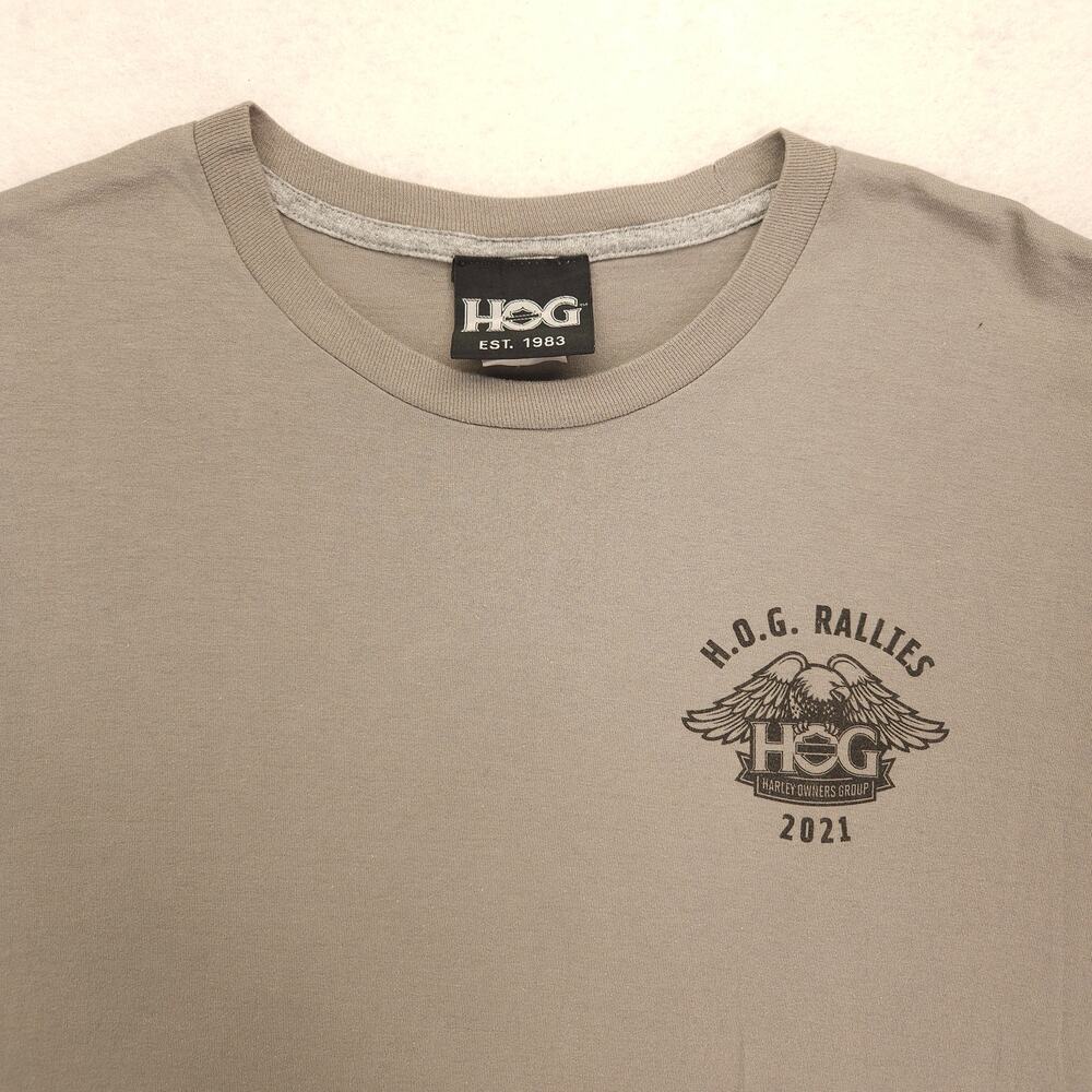 Harley Davidson HOG Rallies Casual Short Sleeve Graphic Shirt Mens Size 2XL Gray